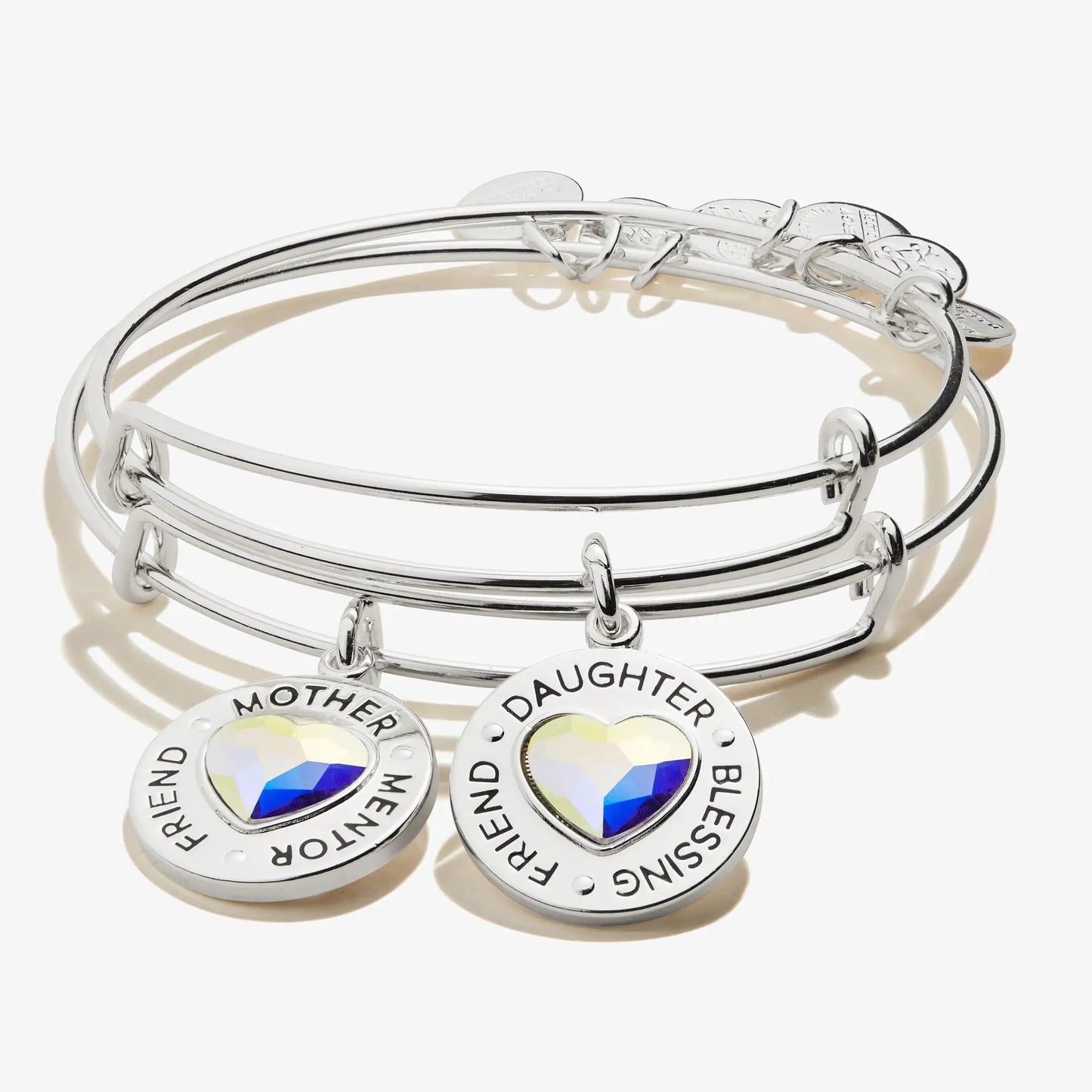 Mother and Daughter Charm Bangles Set of 2