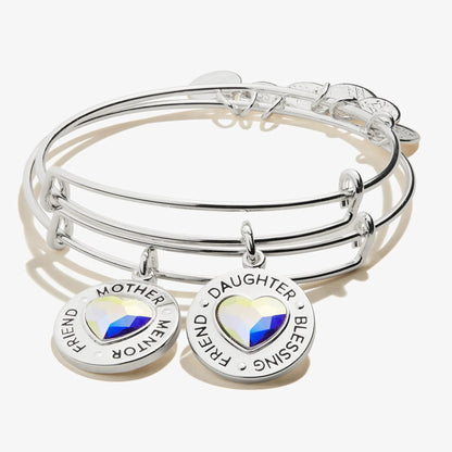 Mother and Daughter Charm Bangles Set of 2