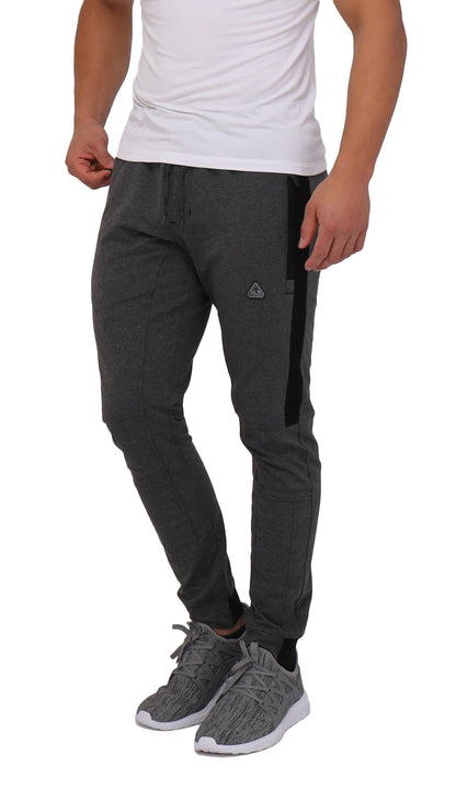 SCR Infinite Flex Jogger Tall Fit men's charcoal heather joggers with black stripe on Tampa Home & Garden Store