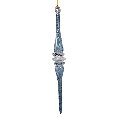 Frosted Blue Swirl Spire Ornament - Tampa Home & Garden Store