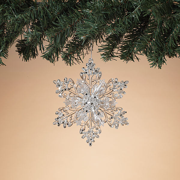 Frosted White Snowflake Ornament - 5 Inch - Tampa Home & Garden Store