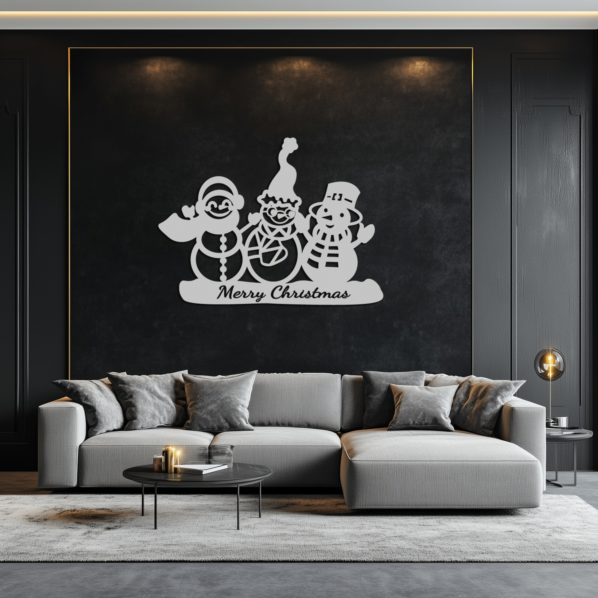 Frosty Trio Metal Wall Art - Merry Christmas Snowman Holiday Decor- KAF306 - Tampa Home & Garden Store