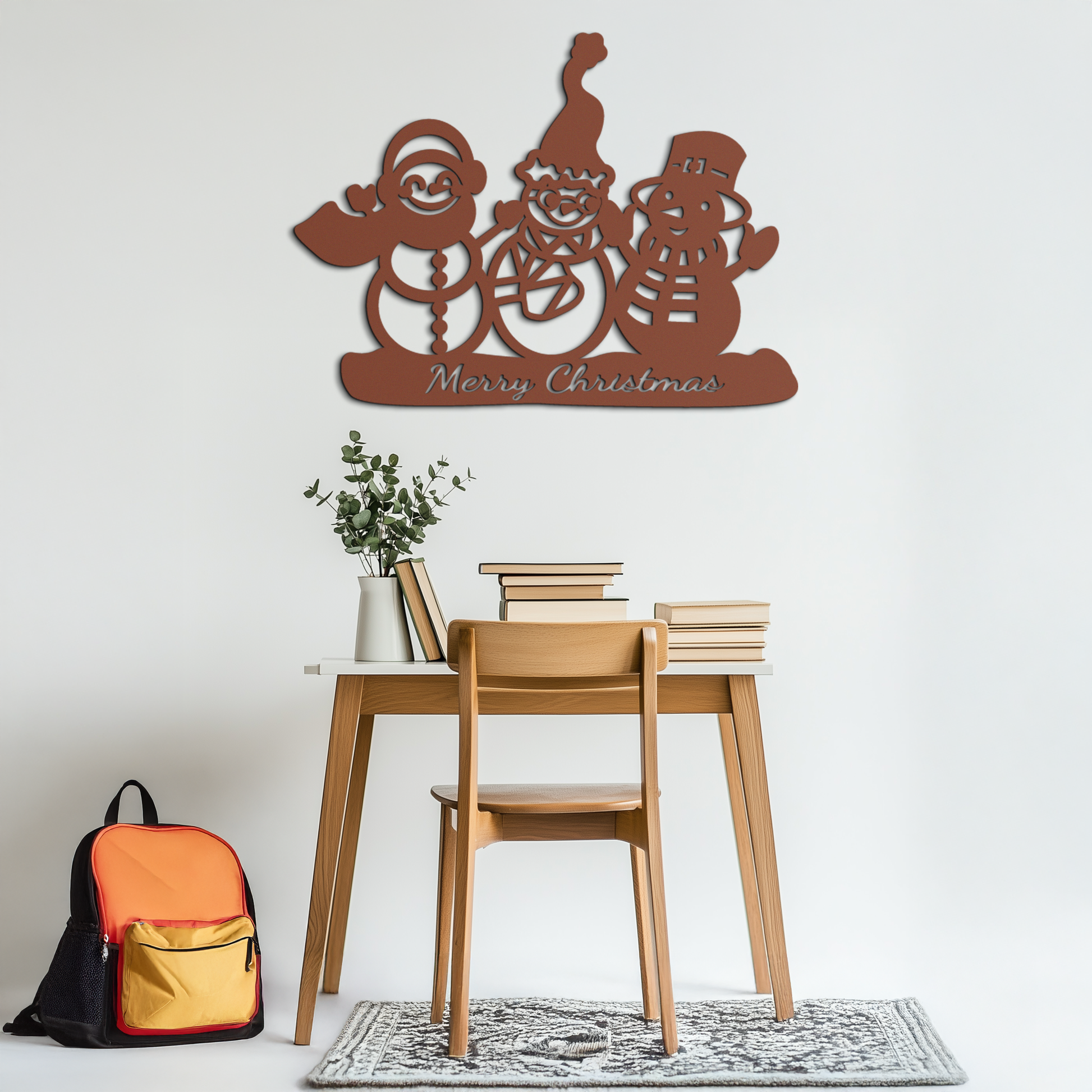 Frosty Trio Metal Wall Art - Merry Christmas Snowman Holiday Decor- KAF306 - Tampa Home & Garden Store