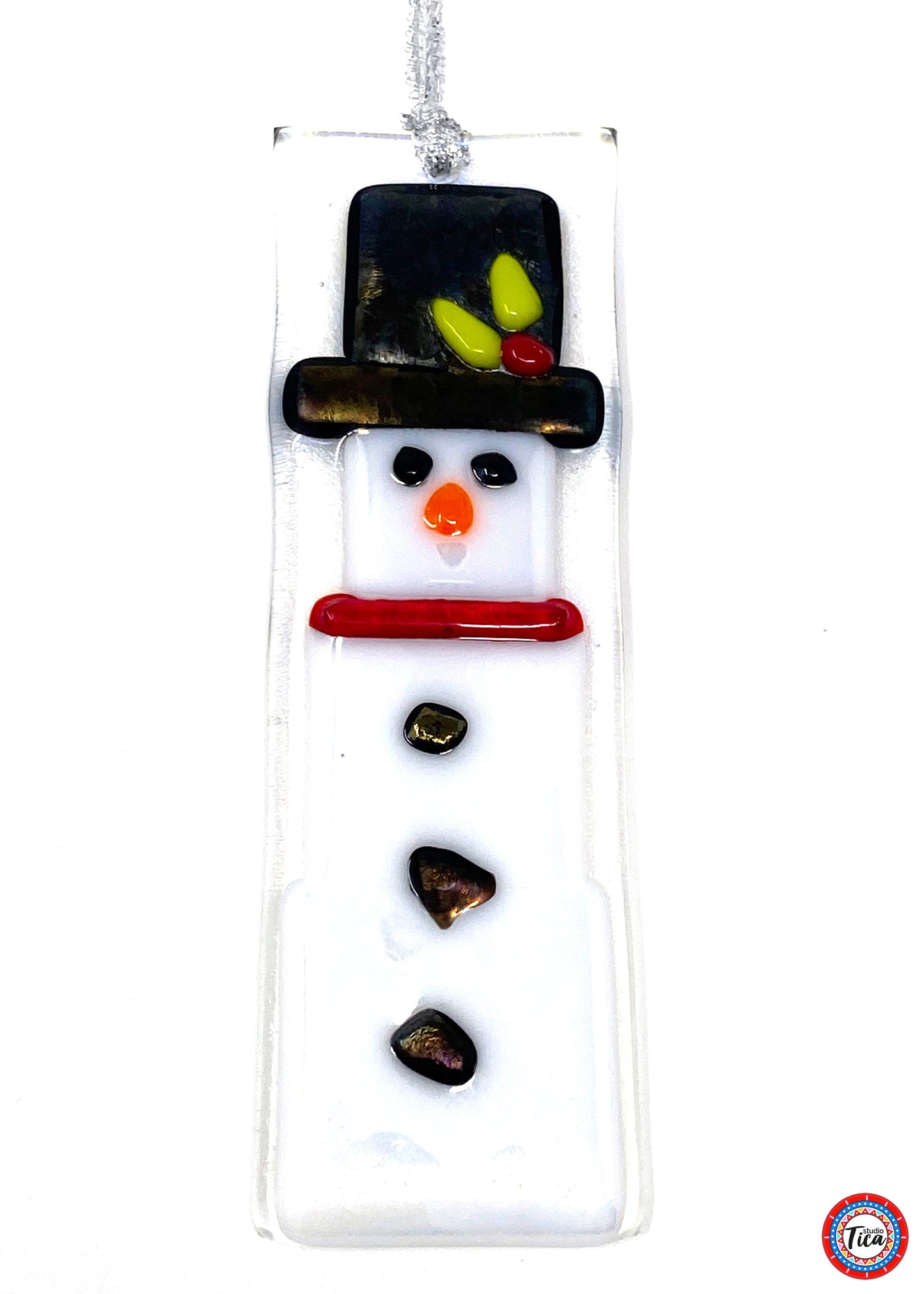 Adorno de cristal hecho a mano - Frosty el muñeco de nieve