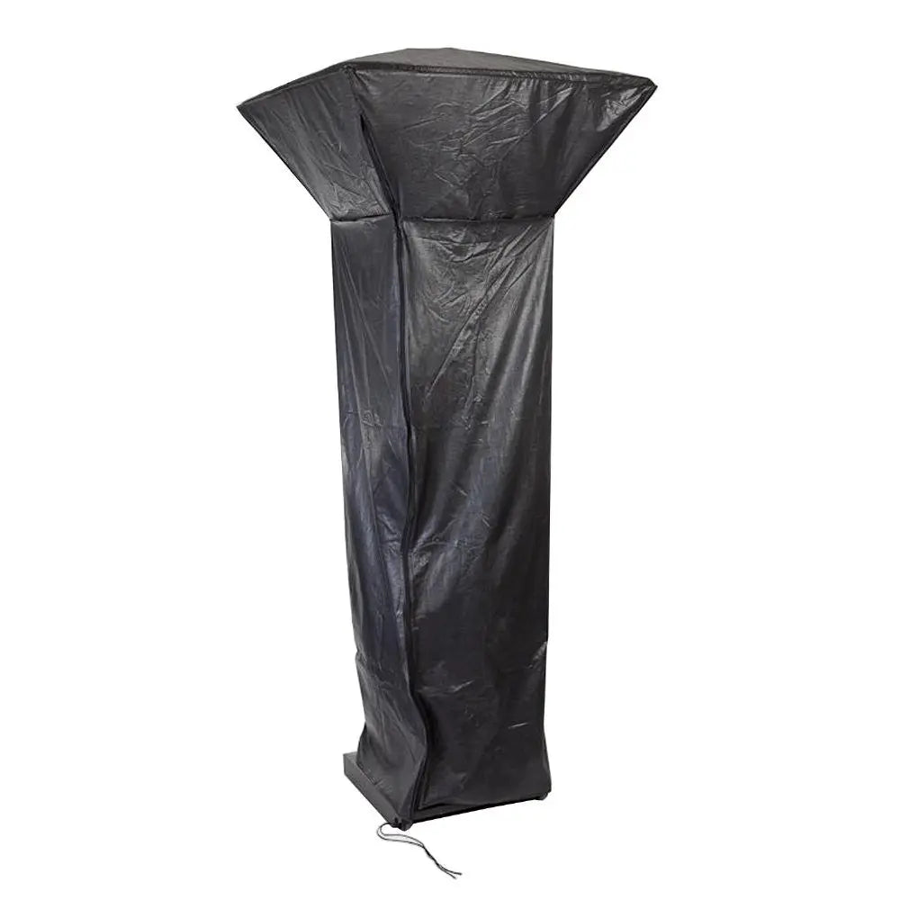 Vinyl cover for Fire Sense gas patio heaters with square reflectors, full-length, black on Tampa Home & Garden Store