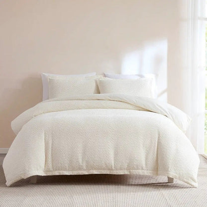 Full / Queen 3-Piece Off White Boucle Duvet Cover Set - Tampa Home & Garden Store