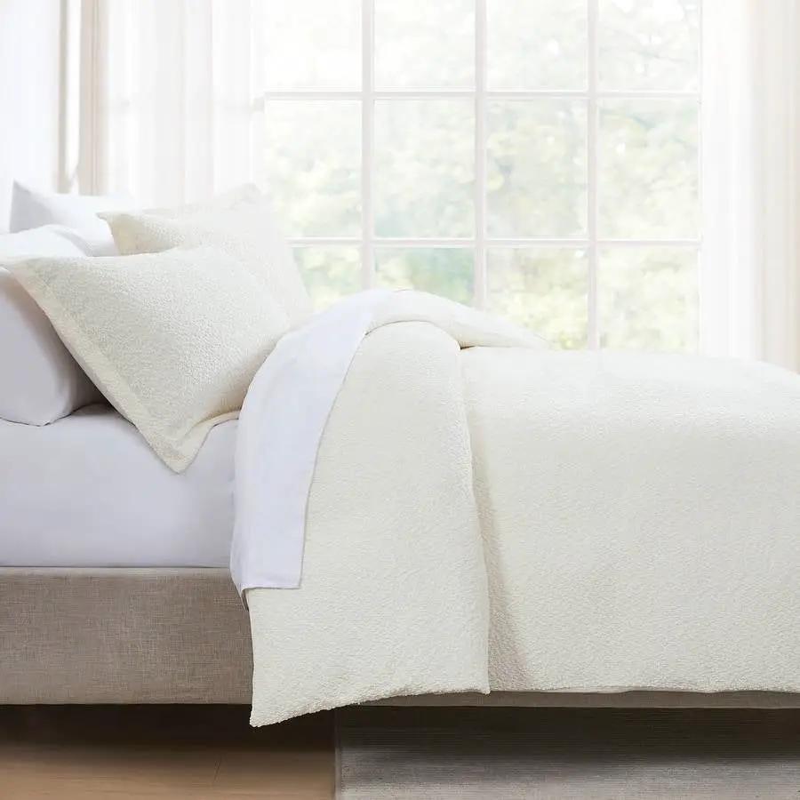 Full / Queen 3-Piece Off White Boucle Duvet Cover Set - Tampa Home & Garden Store