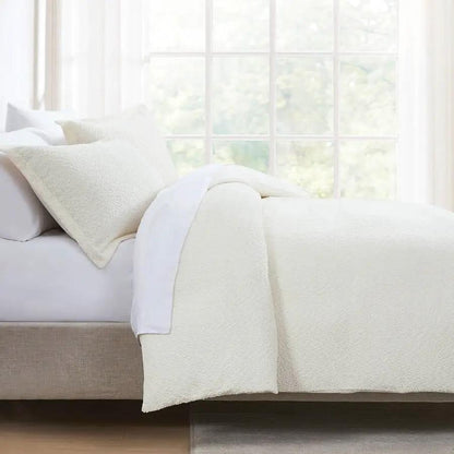 Full / Queen 3-Piece Off White Boucle Duvet Cover Set - Tampa Home & Garden Store