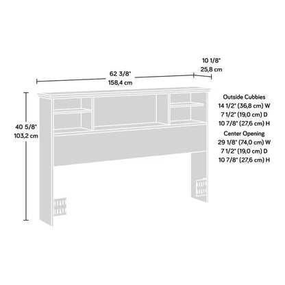 Full / Queen size Farmhouse Bookcase Headboard in Grey White Wood Finish - Tampa Home & Garden Store