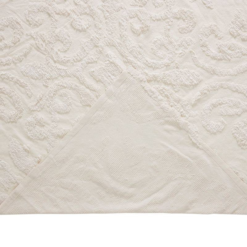Full Size 100-Percent Cotton Chenille 3-Piece Coverlet Bedspread Set in Ivory - Tampa Home & Garden Store