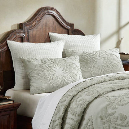 Full Size 100-Percent Cotton Chenille 3-Piece Coverlet Bedspread Set in Sage - Tampa Home & Garden Store