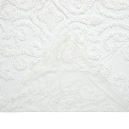 Full Size 100-Percent Cotton Chenille 3-Piece Coverlet Bedspread Set in White - Tampa Home & Garden Store