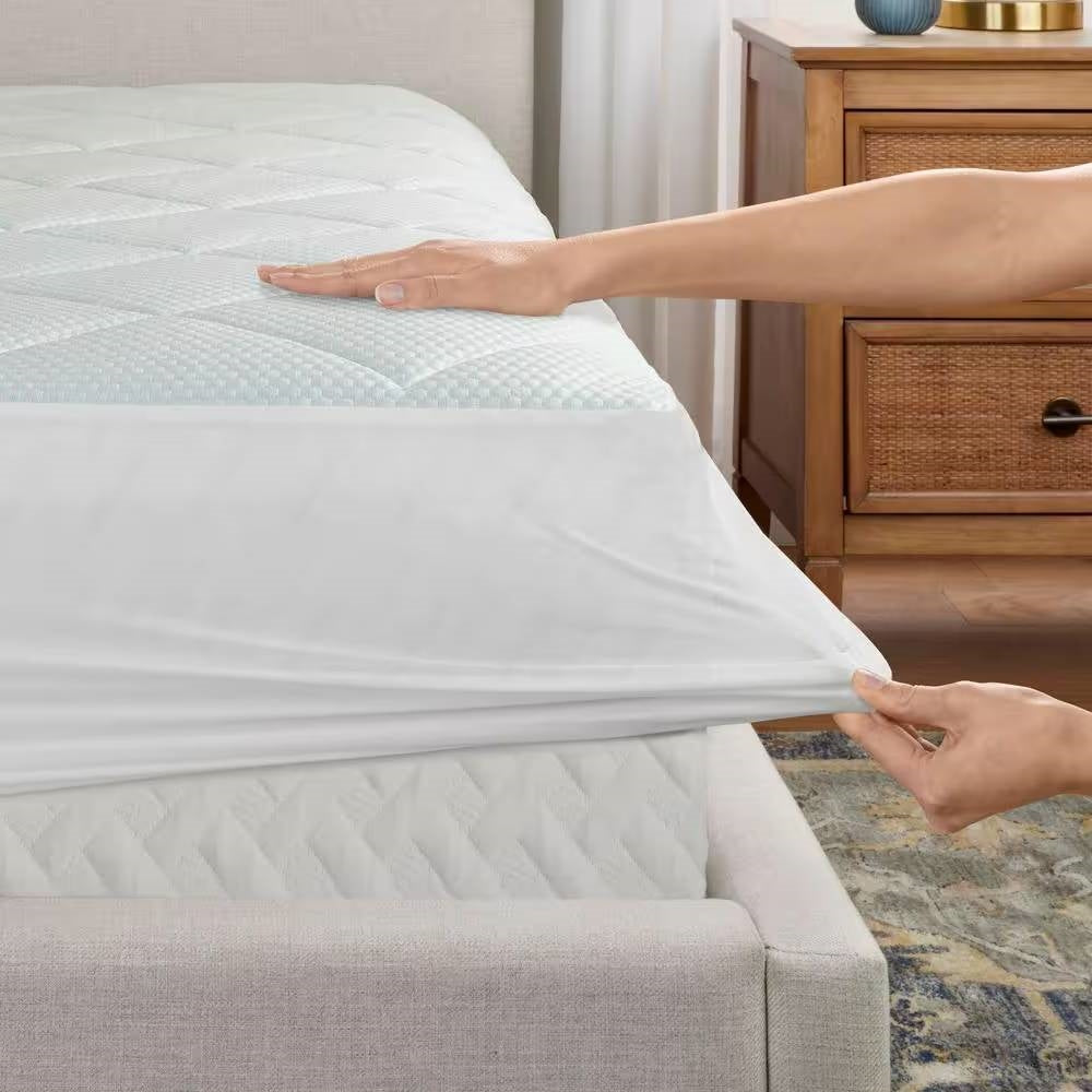 Full size Washable Quilted Mattress Pad with Elastic Fitted Skirt - Tampa Home & Garden Store
