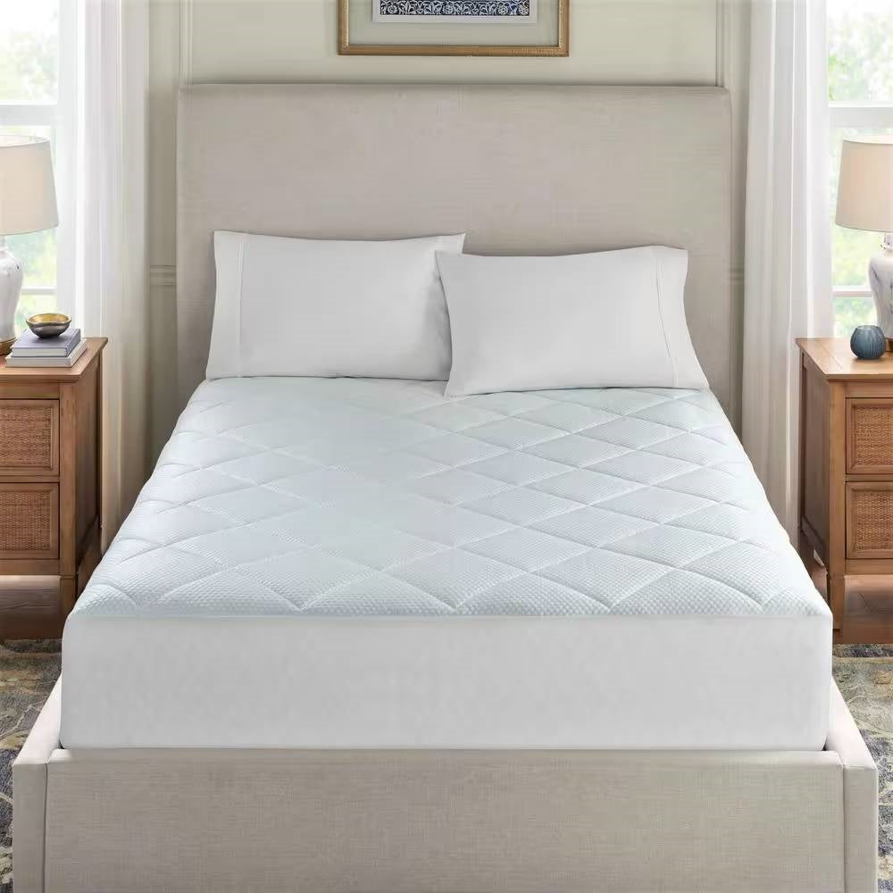 Full size Washable Quilted Mattress Pad with Elastic Fitted Skirt - Tampa Home & Garden Store