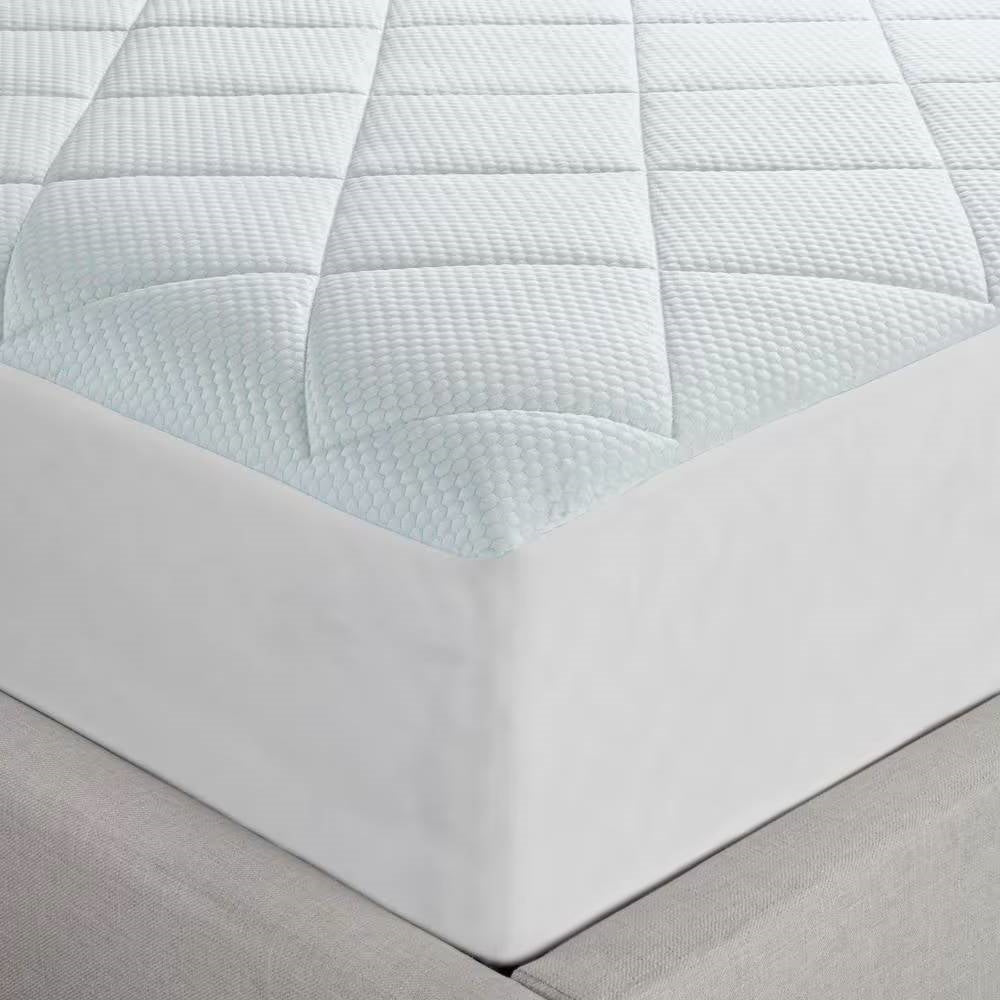 Full size Washable Quilted Mattress Pad with Elastic Fitted Skirt - Tampa Home & Garden Store