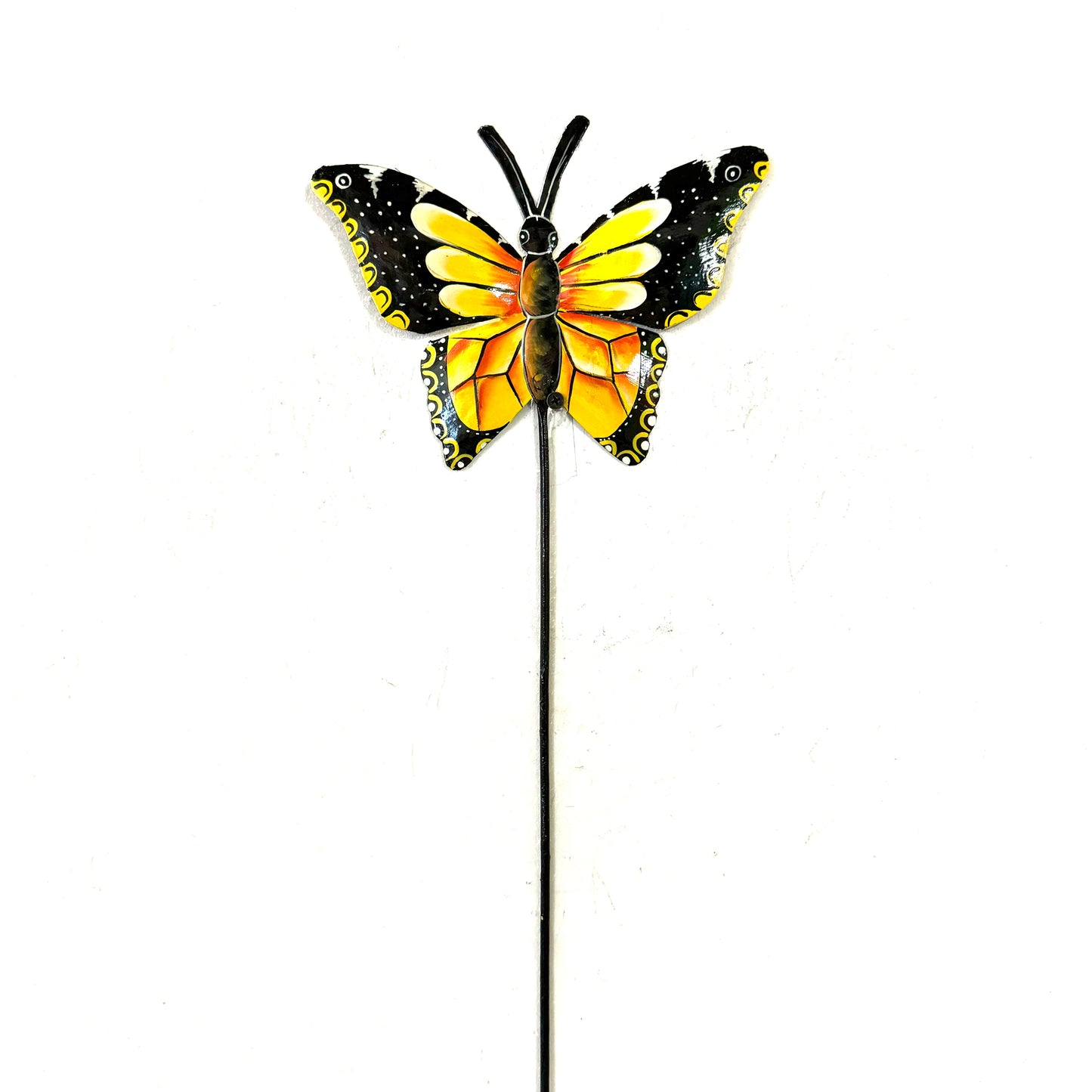 Piquet de jardin à papillons noir et jaune