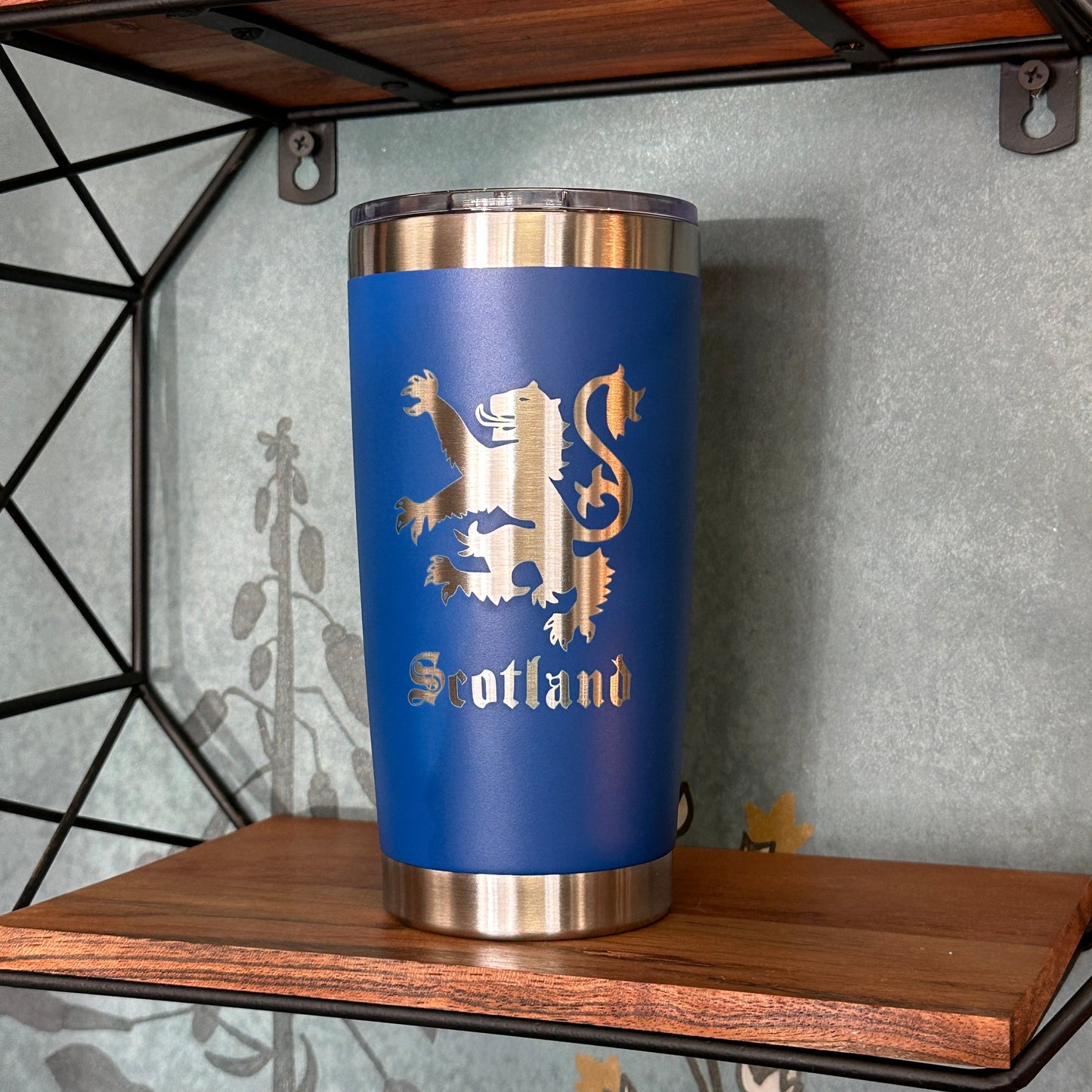 Rampant Lion of Scotland Royal Flag Laser Engraved Powder Coated 20oz Double Walled Insulated Tumbler