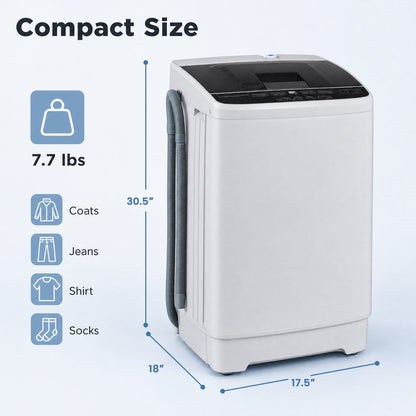 DirectDeals Automatic Washing Machine, white compact 7.7 lb capacity with 8 programs and drain pump on Tampa Home & Garden Store