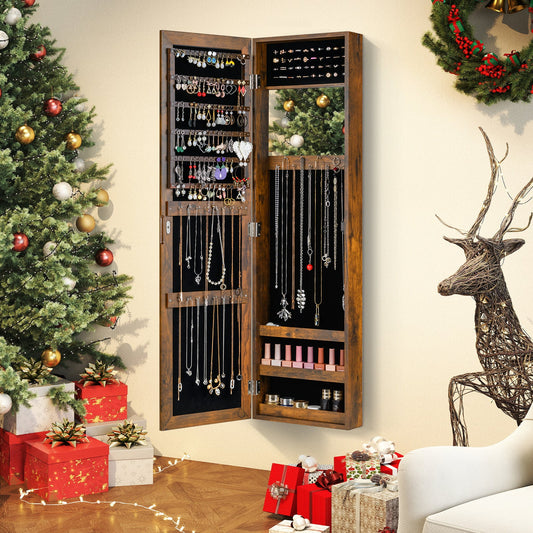 Jewelry Cabinet Wall or Door Mounted Jewelry Armoire Modern Hanging Jewelry Organizer