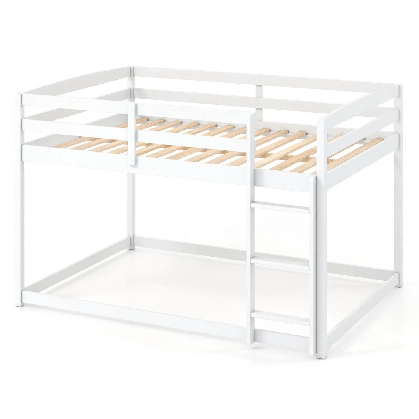 Full Over Full Bunk Bed with Ladder and Rails