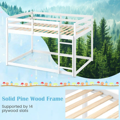 Full Over Full Bunk Bed with Ladder and Rails