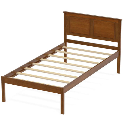 Farmhouse Wood Platform Bed Frame with Headboard