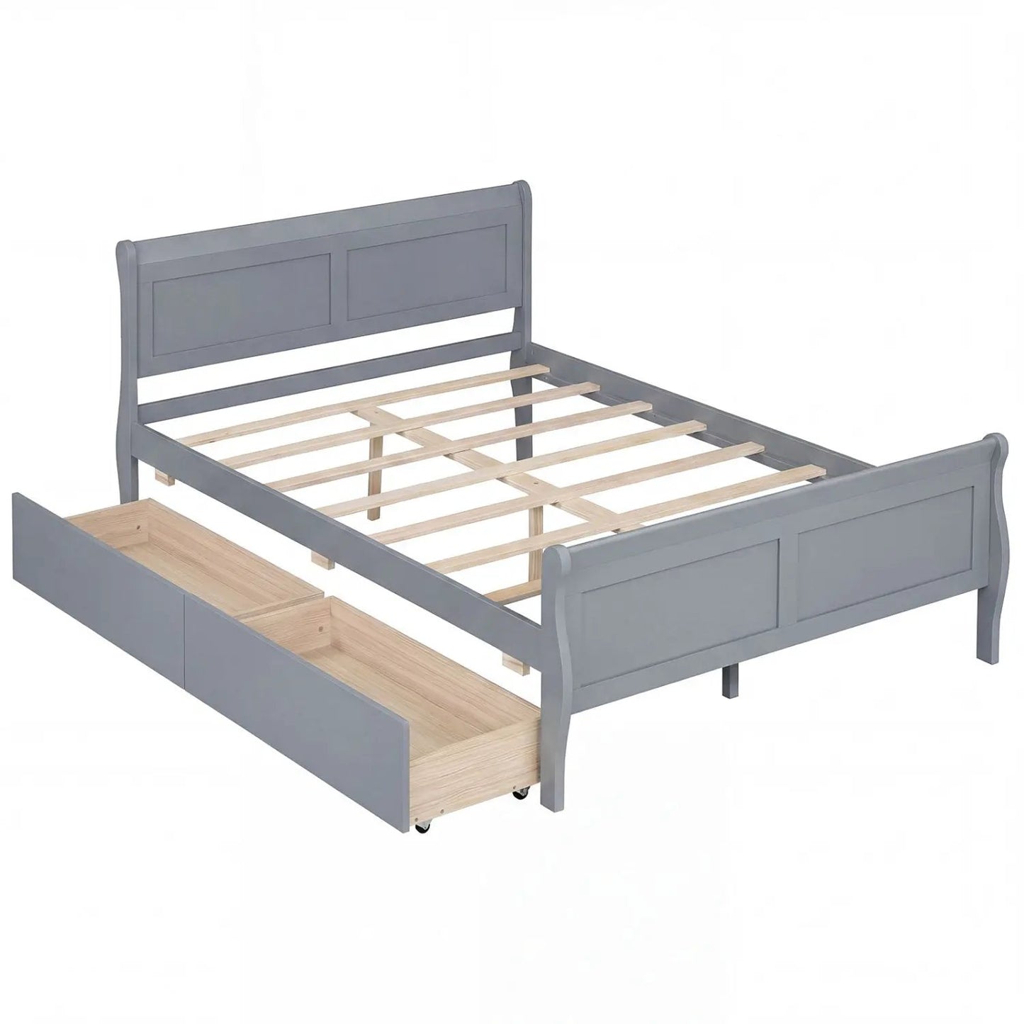 Full Size Bed Frame With 2 Storage Drawers