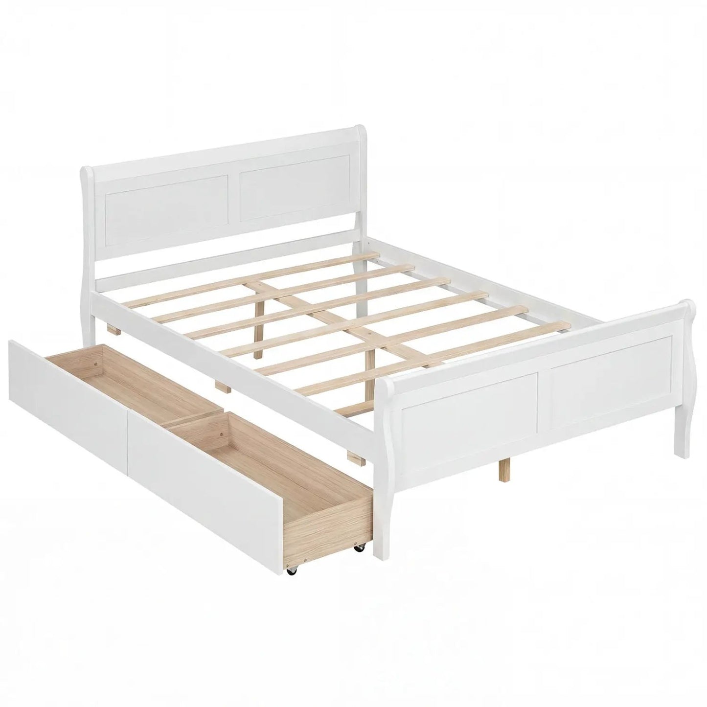 Full Size Bed Frame With 2 Storage Drawers