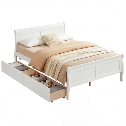 Full Size Bed Frame With 2 Storage Drawers