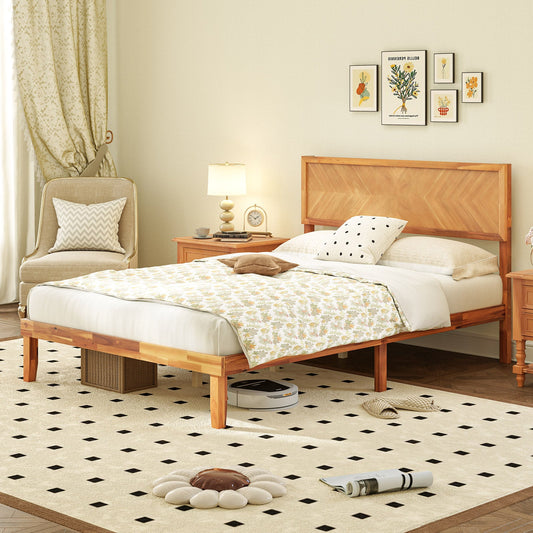 Twin/Full/Queen Size Bed Frame with Headboard and Storage Space-Full Size - Tampa Home & Garden Store