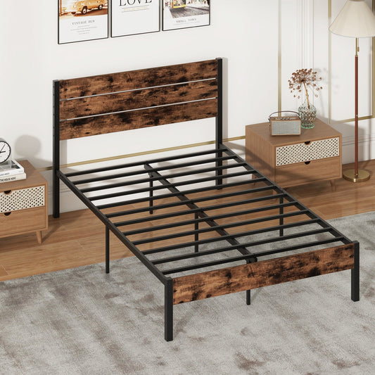 Full/King/Queen/Twin Size Bed Frame with High Headboard and Mute Bar-Full Size - Tampa Home & Garden Store