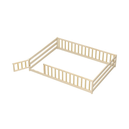 Full Size Floor Bed with Full Length Safety Guardrails
