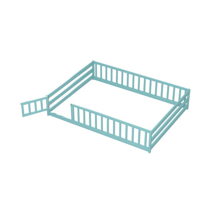 Full Size Floor Bed with Full Length Safety Guardrails