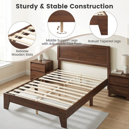 Full Platform Bed Frame Headboard No Box Spring