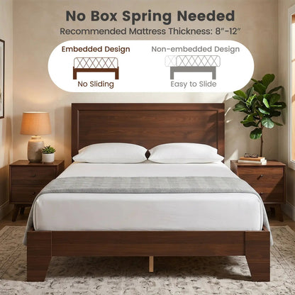 Full Platform Bed Frame Headboard No Box Spring