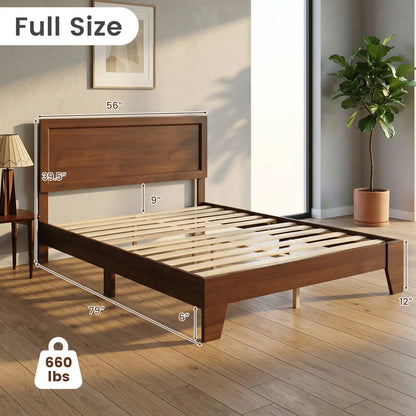Full Platform Bed Frame Headboard No Box Spring