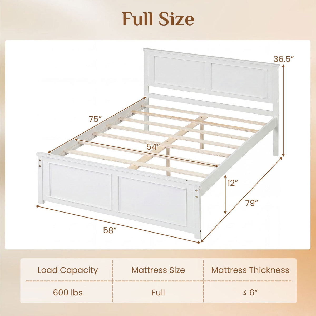 Twin Size Platform Bed Frame with Headboard in white by DirectDeals on Tampa Home & Garden Store