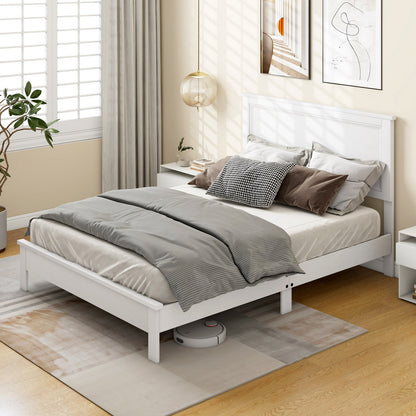 Full Size Platform Slat Bed Frame with High Headboard