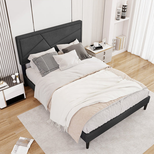 Twin/Full/Queen Size Upholstered Platform Bed Frame with High Headboard-Full Size - Tampa Home & Garden Store
