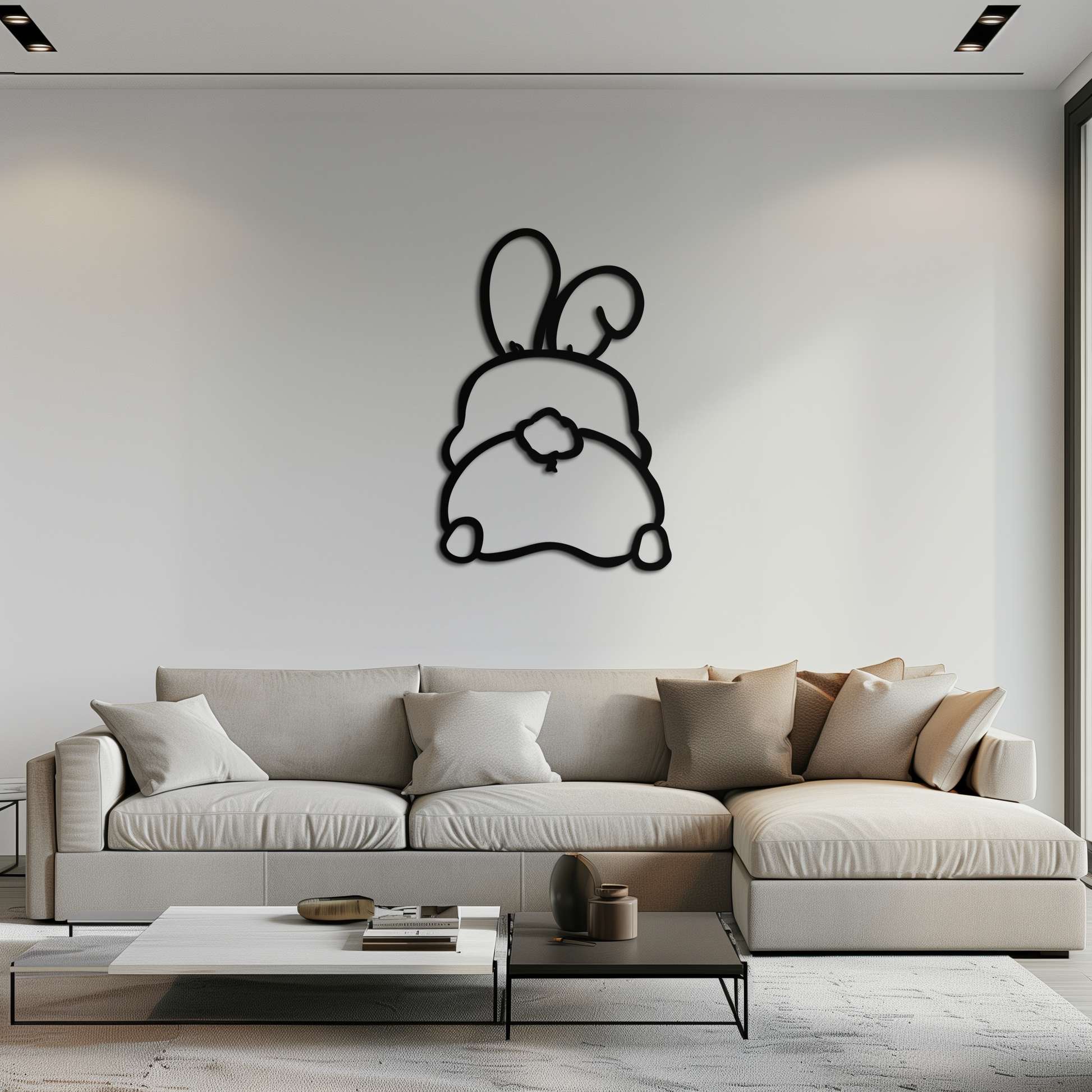 Funny Bunny Butt Metal Wall Art – Playful Easter Rabbit Decor- KAF622 - Tampa Home & Garden Store