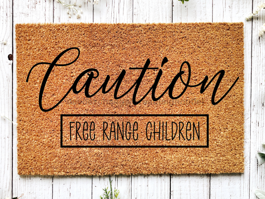 Funny Children Doormat "Caution: Free Range Children" Beware Children Doormat - Tampa Home & Garden Store