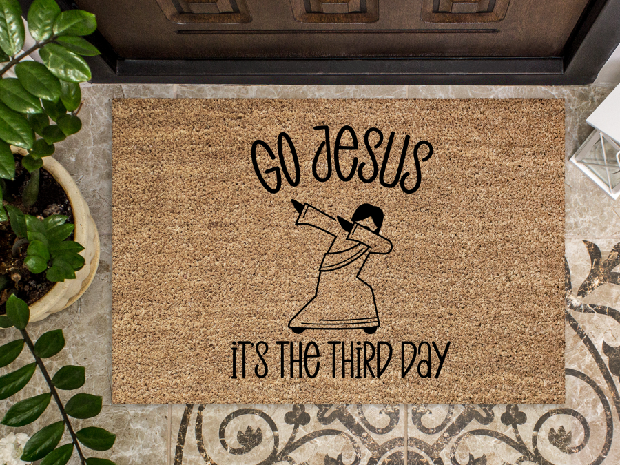 Funny Doormat, Coir Doormat, Welcome Mat, Housewarming Gift, Go Jesus, It's The Third Day Welcome Doormat, Go Jesus Front Door Doormat, Welcome Doormat, New Homeowner Gift DECOE-CM-098 - Tampa Home & Garden Store