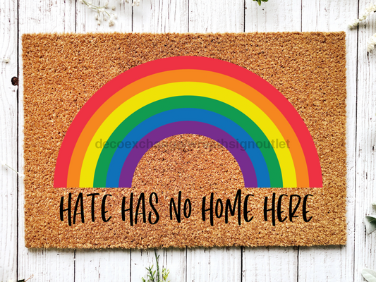 Funny Doormat, Coir Doormat, Welcome Mat, Housewarming Gift, Hate Has No Home Here Doormat, Front Door Doormat, Pride Doormat, New Homeowner Gift DECOE-CM-120 - Tampa Home & Garden Store