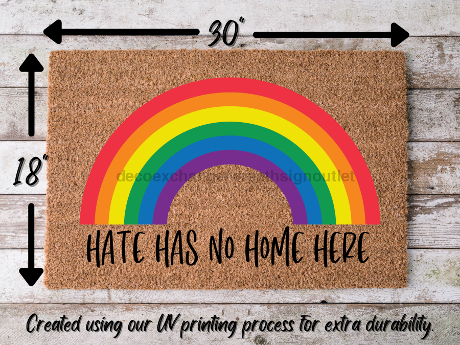 Funny Doormat, Coir Doormat, Welcome Mat, Housewarming Gift, Hate Has No Home Here Doormat, Front Door Doormat, Pride Doormat, New Homeowner Gift DECOE-CM-120 - Tampa Home & Garden Store