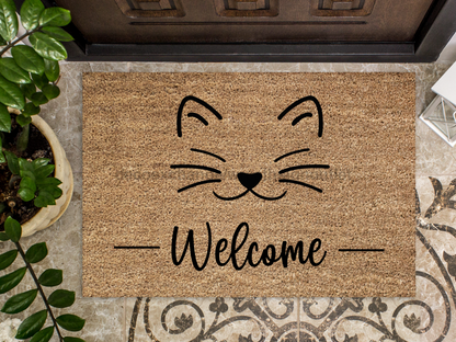 Funny Doormat, Coir Doormat, Welcome Mat, Housewarming Gift, Welcome (cat) Doormat, Cat Front Door Doormat, Welcome Doormat, New Homeowner Gift DECOE-CM-083 - Tampa Home & Garden Store