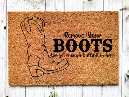 Funny Doormat, Coir Doormat, Welcome Mat, Housewarming Gift, Western Doormat, Cowboy Boots Doormat, Front Door Doormat, Welcome Doormat, New Homeowner Gift DECOE-CM-069 - Tampa Home & Garden Store