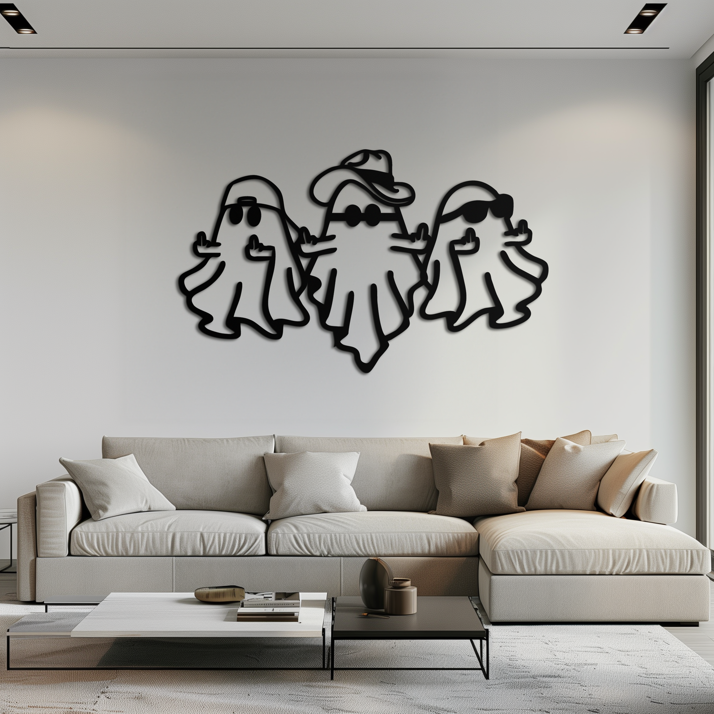 Funny Gangster Ghosts Metal Wall Art – Halloween Cool Spirits Decor-KAF613 - Tampa Home & Garden Store