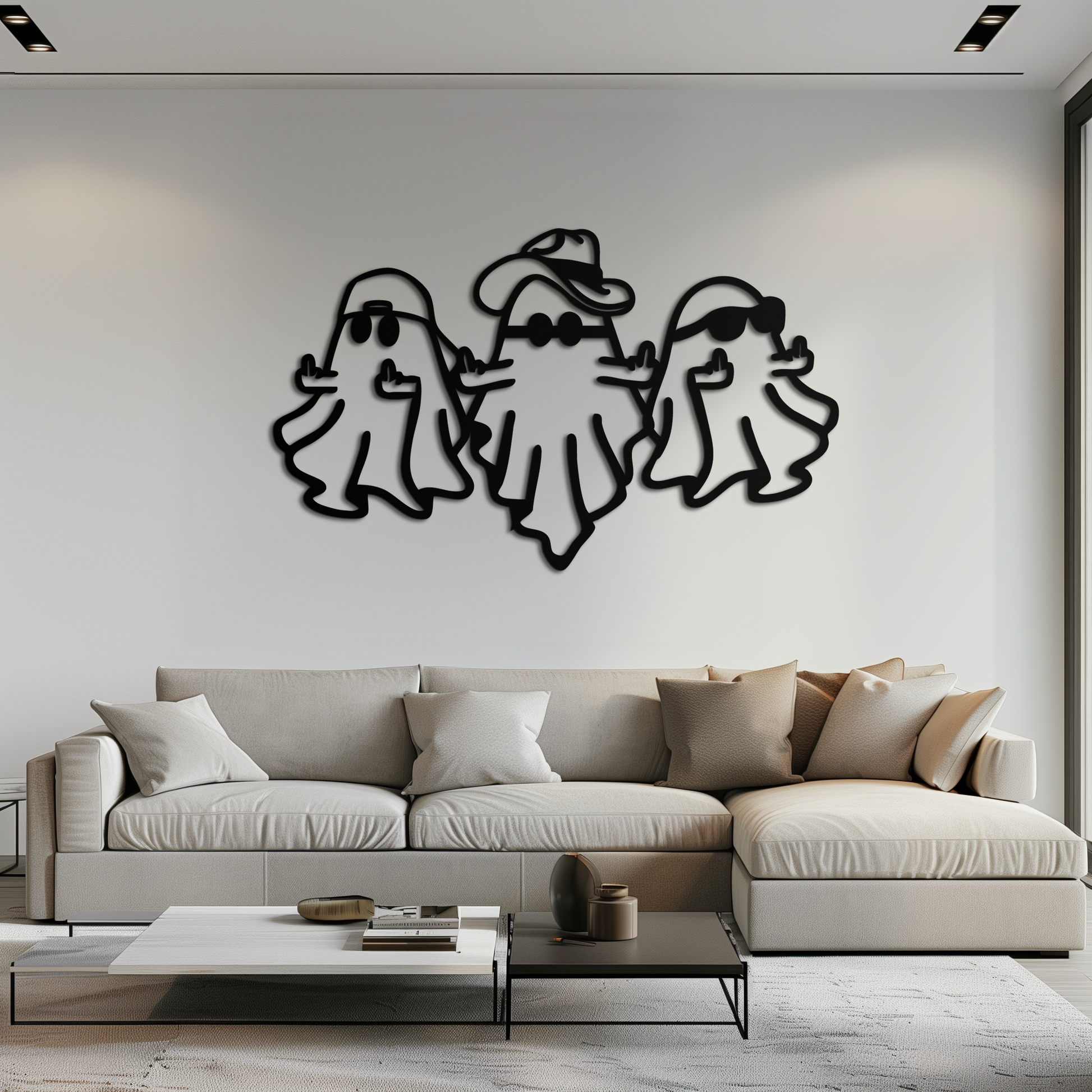 Funny Gangster Ghosts Metal Wall Art – Halloween Cool Spirits Decor-KAF613 - Tampa Home & Garden Store