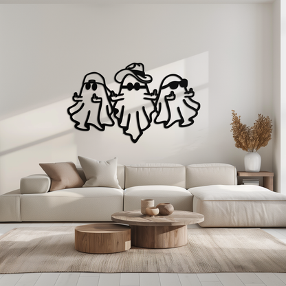 Funny Gangster Ghosts Metal Wall Art – Halloween Cool Spirits Decor-KAF613 - Tampa Home & Garden Store