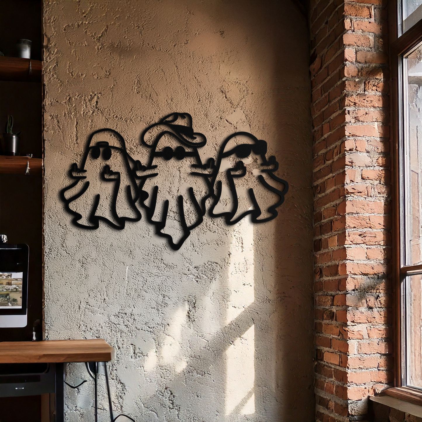 Funny Gangster Ghosts Metal Wall Art – Halloween Cool Spirits Decor-KAF613 - Tampa Home & Garden Store